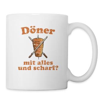 Döner mit alles und scharf - Tasse - Weiß - Rechts