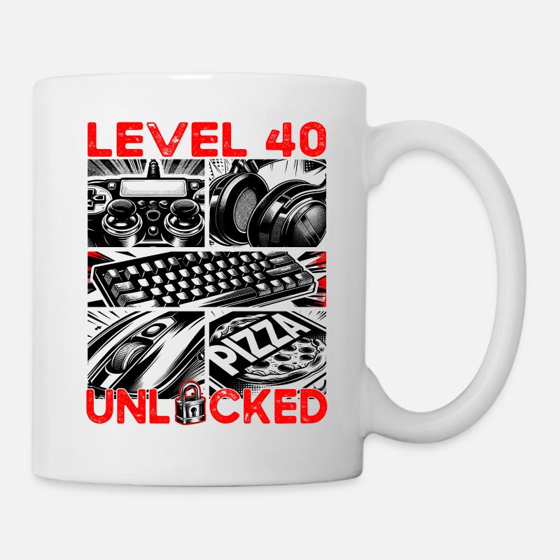 Niveau d’anniversaire 40 Jeux et joueurs débloqués - Mug blanc - blanc