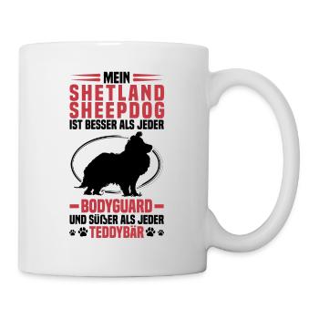 Sheltie Protects Me Shetland Sheepdog - Mug - white - Right