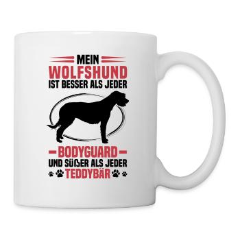 Irischer Wolfshund ist besser Windhund - Tasse - Weiß - Rechts