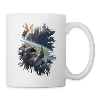 Astronaute avec de la bière - Mug blanc - blanc - Droite