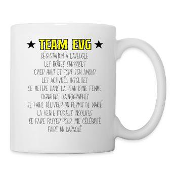 Team EVG Liste Futur Marié Enterrement Vie Garçon - Mug blanc - blanc - Droite