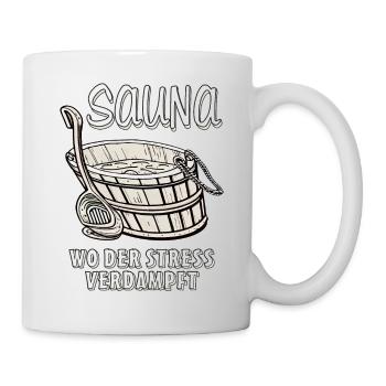 SAUNA WHERE STRESS EVAPORATES - Mug - white - Right
