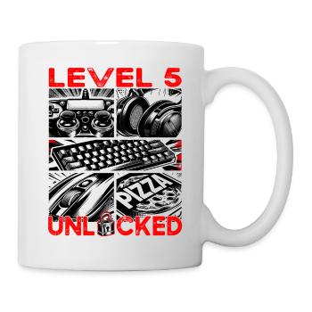 Anniversaire Niveau 5 Débloqué Jeux et Joueurs - Mug blanc - blanc - Droite