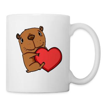 Capybara Wasserschwein Herz Liebe - Tasse - Weiß - Rechts