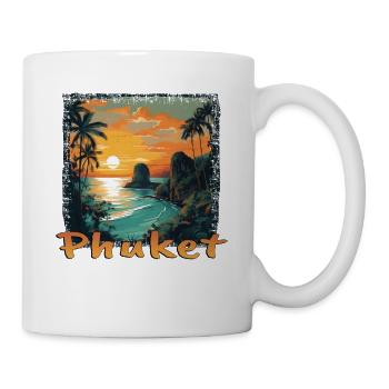 Phuket Sunset Grunge-Stil - Tasse - Weiß - Rechts