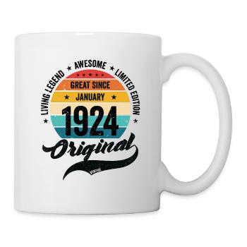 Retro 100 Years January 1924 Birthday Vintage - Mug - white - Right