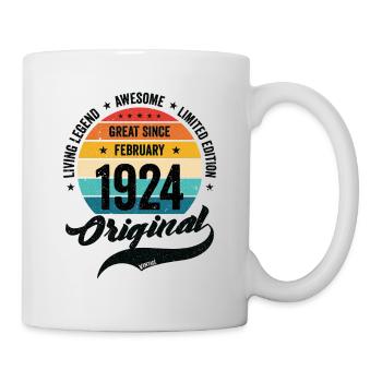 Retro 100 Years February 1924 Birthday Vintage - Mug - white - Right