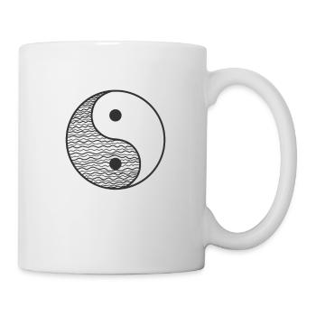 Wellen Yin and Yang Zeichen - Tasse - Weiß - Rechts