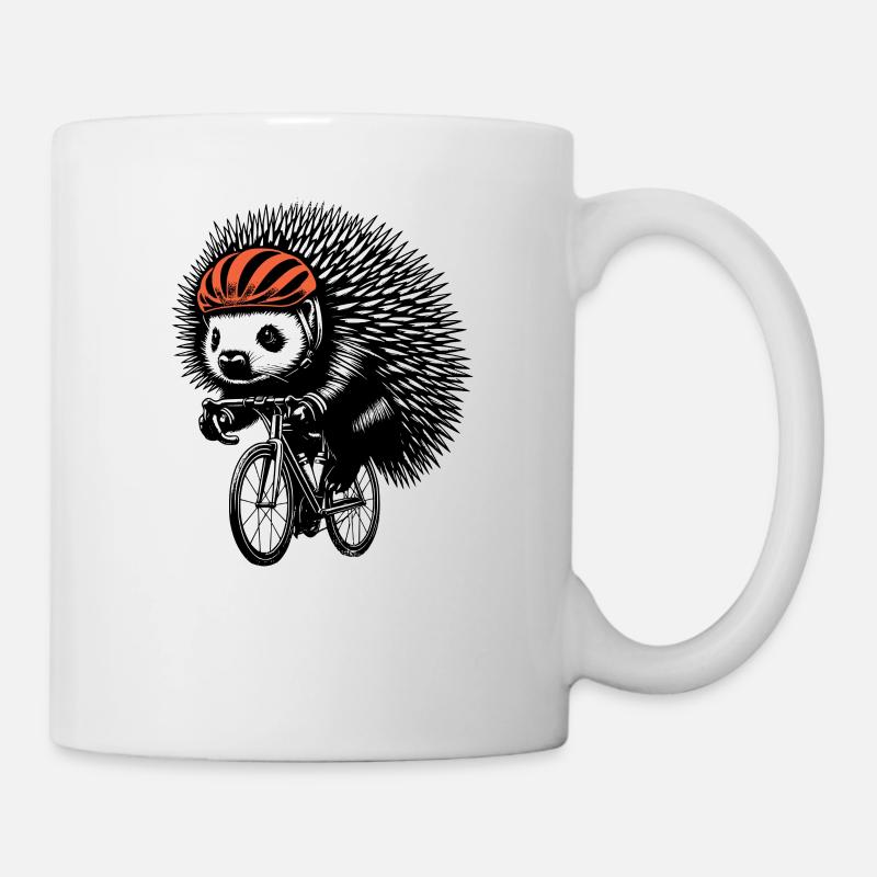 Hérisson cycliste - Mug blanc - blanc
