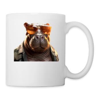 Hippo Hippo Papa Hippopotamus Cool Hippo - Mug - white - Right