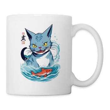 Cat Love Anime Aesthetic Streetwear Design - Mug - white - Right