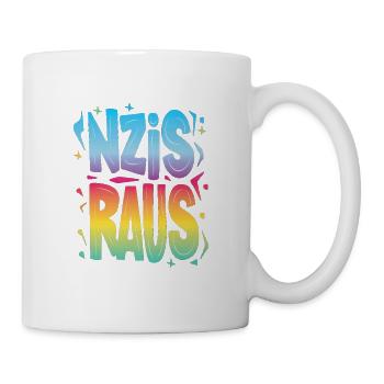 Nazis raus, Gegen AFD, Gegen Rechts, Faschismus - Tasse - Weiß - Rechts