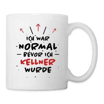 Kellner Spruch Restaurant Lustige Kellner Geschenk - Tasse - Weiß - Rechts