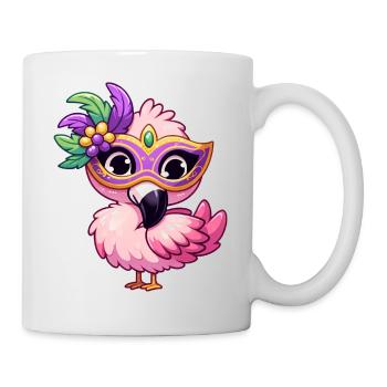 Mardi Gras Comic Flamingo - Mug blanc - blanc - Droite
