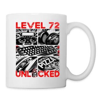 Geburtstag Level 72 freigeschaltet Gaming & Zocker - Tasse - Weiß - Rechts