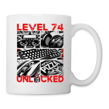 Geburtstag Level 74 freigeschaltet Gaming & Zocker - Tasse - Weiß - Rechts