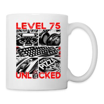 Niveau d’anniversaire 75 Jeux et joueurs débloqués - Mug blanc - blanc - Droite