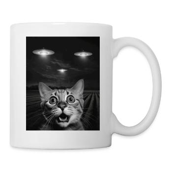 Drôle De Chats Selfie Devant Des OVNI Chat OVNI - Mug blanc - blanc - Droite
