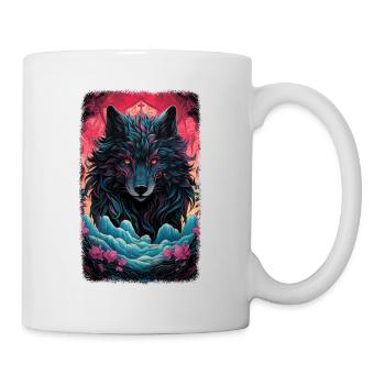 Spirit Wolf Fox Aesthetic Japanese Kitsune - Mug - white - Right