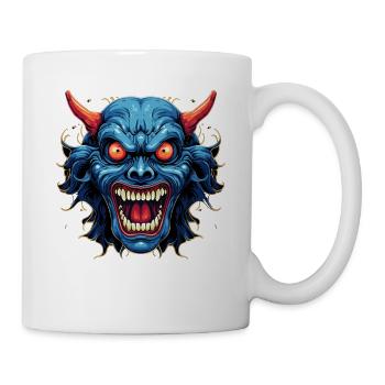 Japanese Hannya Demon Samurai Warrior Oni Mask - Mug - white - Right