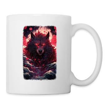 Spirit Wolf Fox Aesthetic Japanese Kitsune - Mug - white - Right