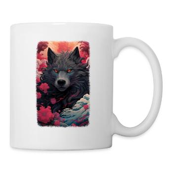 Spirit Wolf Fox Aesthetic Japanese Kitsune - Mug - white - Right