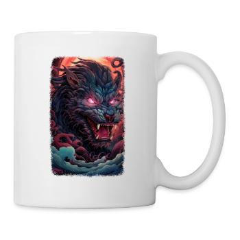 Spirit Wolf Fox Aesthetic Japanese Kitsune - Mug - white - Right