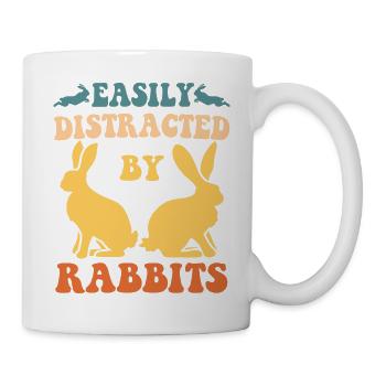 Easily Distracted By Rabbits - Mug - white - Right