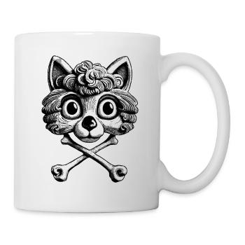 Street Chic: krasse Fusion Comic-Katzenliebe Shirt - Tasse - Weiß - Rechts