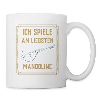 Ich spiele Mandoline - Tasse - Weiß - Rechts
