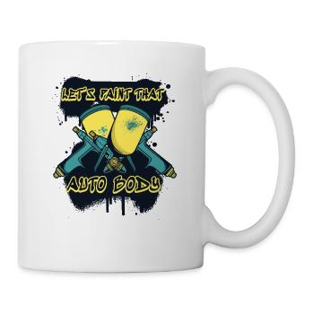 Let's Paint That Auto Body Vehicle Car Spray Car - Mug - white - Right