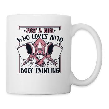 Fille Qui Aime Véhicule Voiture Spray Automobile Voiture - Mug blanc - blanc - Droite