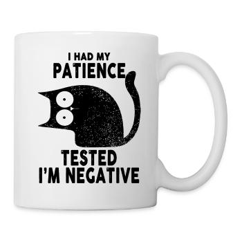 J’ai mis ma patience à l’épreuve, je suis un chat noir négatif - Mug blanc - blanc - Droite