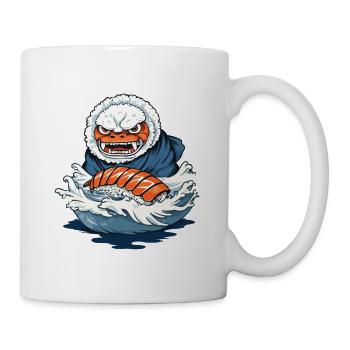 Drôle Sushi Yokai Rice Monster Streetwear - Mug blanc - blanc - Droite