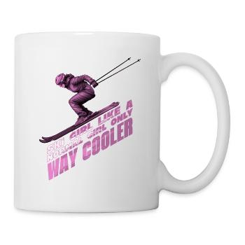 Fille de ski - Mug blanc - blanc - Droite