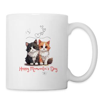 Joyeuse fête de Meowentin / Saint-Valentin - Mug blanc - blanc - Droite