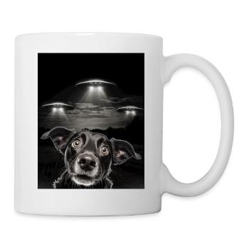 Selfie De Chiens Drôles Devant Des OVNIS Chien OVNI - Mug blanc - blanc - Droite