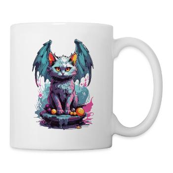 Pastell Goth Katze Dunkle Magie und Miau - Tasse - Weiß - Rechts