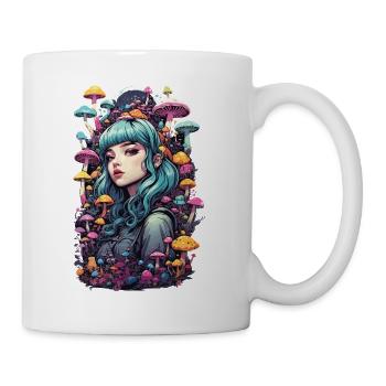 Festival des champignons Psy Trance Goa E-Girl Design - Mug blanc - blanc - Droite