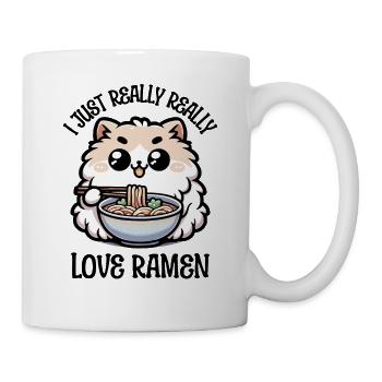 I Just Really Love Ramen Cute Kawaii Cat - Mug - white - Right