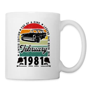 Birthday February 1981, Vintage February 1981. - Mug - white - Right