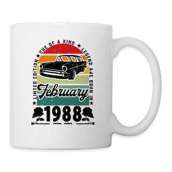 Anniversaire février 1988, Vintage février 1988. - Mug blanc - blanc - Droite