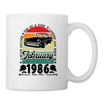 Anniversaire février 1986, Vintage février 1986. - Mug blanc - blanc - Droite