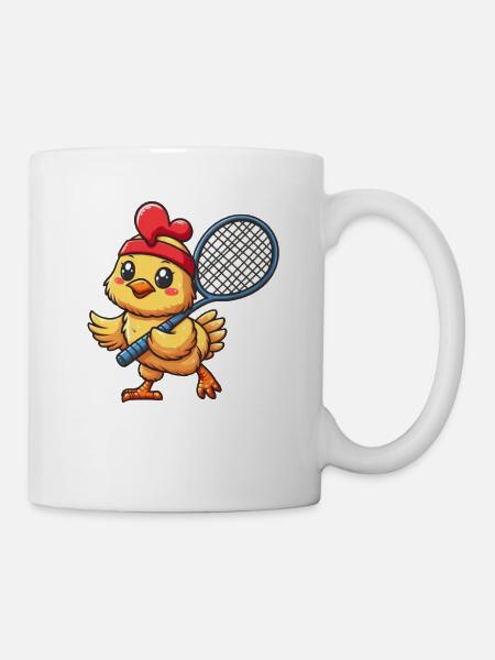Tennis-Huhn & Küken: Vereinsgeist - Tasse - Weiß