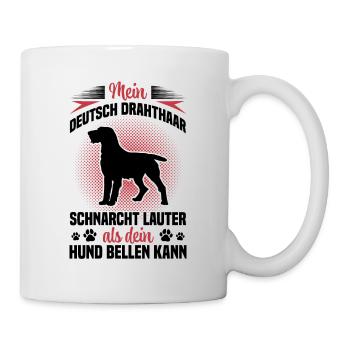 German wirehaired dog snores louder - Mug - white - Right
