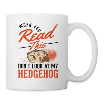 Igel Geschenk Stacheligel - Tasse - Weiß - Rechts
