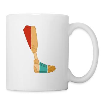 Retro Künstliche Beine Prothese Fuß Benutzer Bein - Tasse - Weiß - Rechts