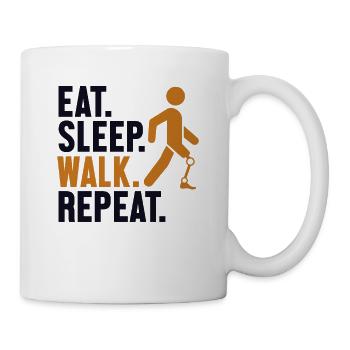 Manger Dormir Marcher Répéter Prothèse Pied Utilisateur Jambe - Mug blanc - blanc - Droite