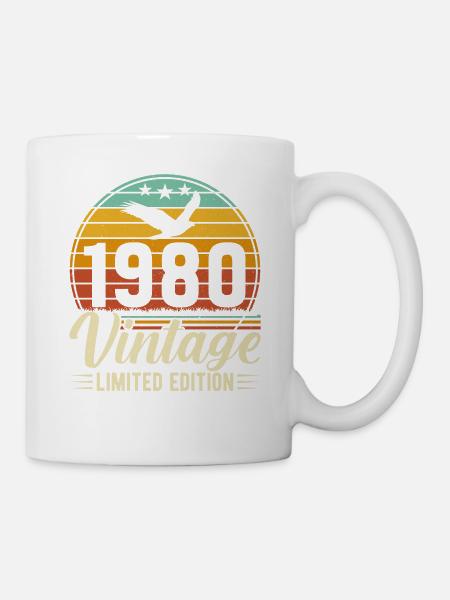 Design d’anniversaire rétro des années 1980 - Mug blanc - blanc